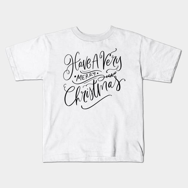 A Very Merry Christmas Kids T-Shirt by JunkyDotCom